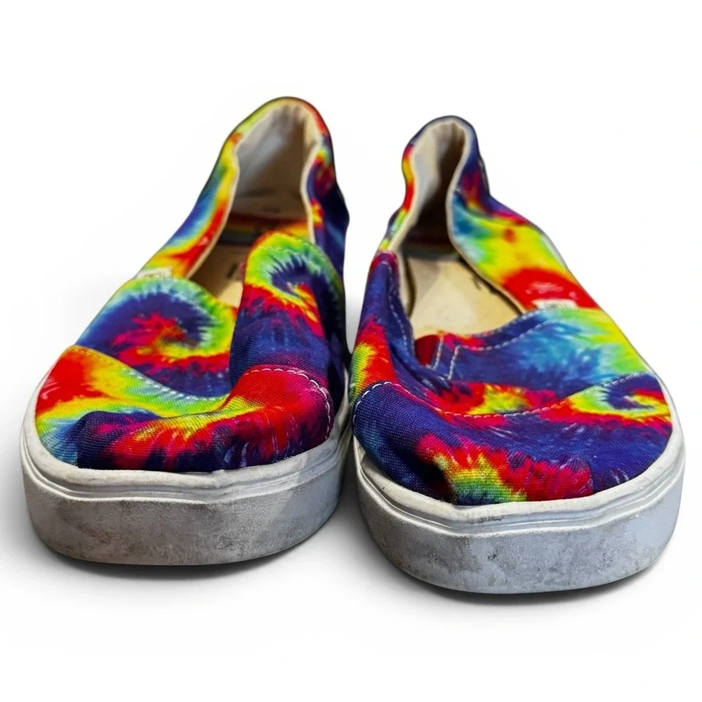 TOMS Tie Dye Rainbow Slip On Shoes Womens‎ Size 8 Canvas Flats